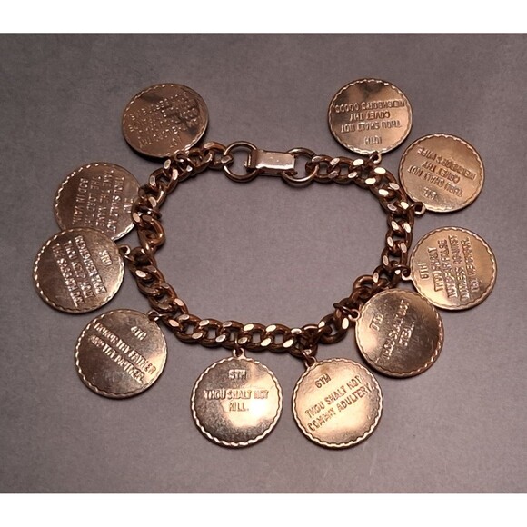 Vintage Ten Commandments Bracelet Dangle Charms - Picture 3 of 6